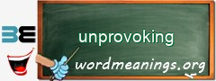 WordMeaning blackboard for unprovoking